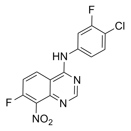 Show details for 4-(3-Chloro-4-fluorophenylamino)-7-fluoro-6-nitroquinazoline Picture of 4-(3-Chloro-4-fluorophenylamino)-7-fluoro-6-nitroquinazoline