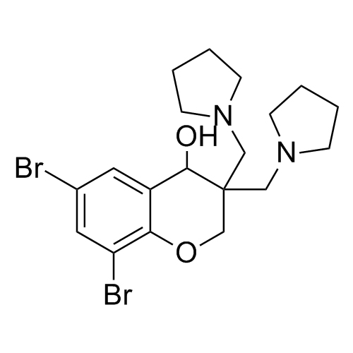 Picture of 6,8-dibromo-3,3-bis(pyrrolidin-1-ylmethyl)chroman-4-ol