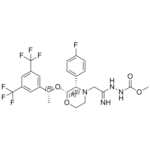 Show details for N-(Destriazolonomethyl) N-(Methylcarboxyacetamidohydrazono) Aprepitant Picture of N-(Destriazolonomethyl) N-(Methylcarboxyacetamidohydrazono) Aprepitant