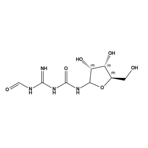 Show details for N-Formyl-D-ribofuranosyl-3-guanylurea Picture of N-Formyl-D-ribofuranosyl-3-guanylurea