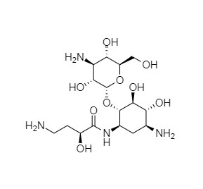 Show details for 6-O-Des(6-Amino-a-D-gluocopyranosyl) Amikacin Picture of 6-O-Des(6-Amino-a-D-gluocopyranosyl) Amikacin