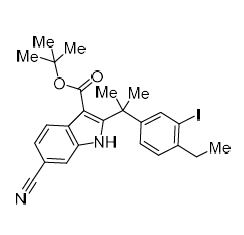 Picture of tert-Butyl 6-cyano-2-(2-(4-ethyl-3-iodophenyl)propan-2-yl)-1H-indole-3-carboxylate