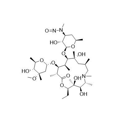 Show details for N-Nitroso N-Desmethyl Azithromycin Picture of N-Nitroso N-Desmethyl Azithromycin