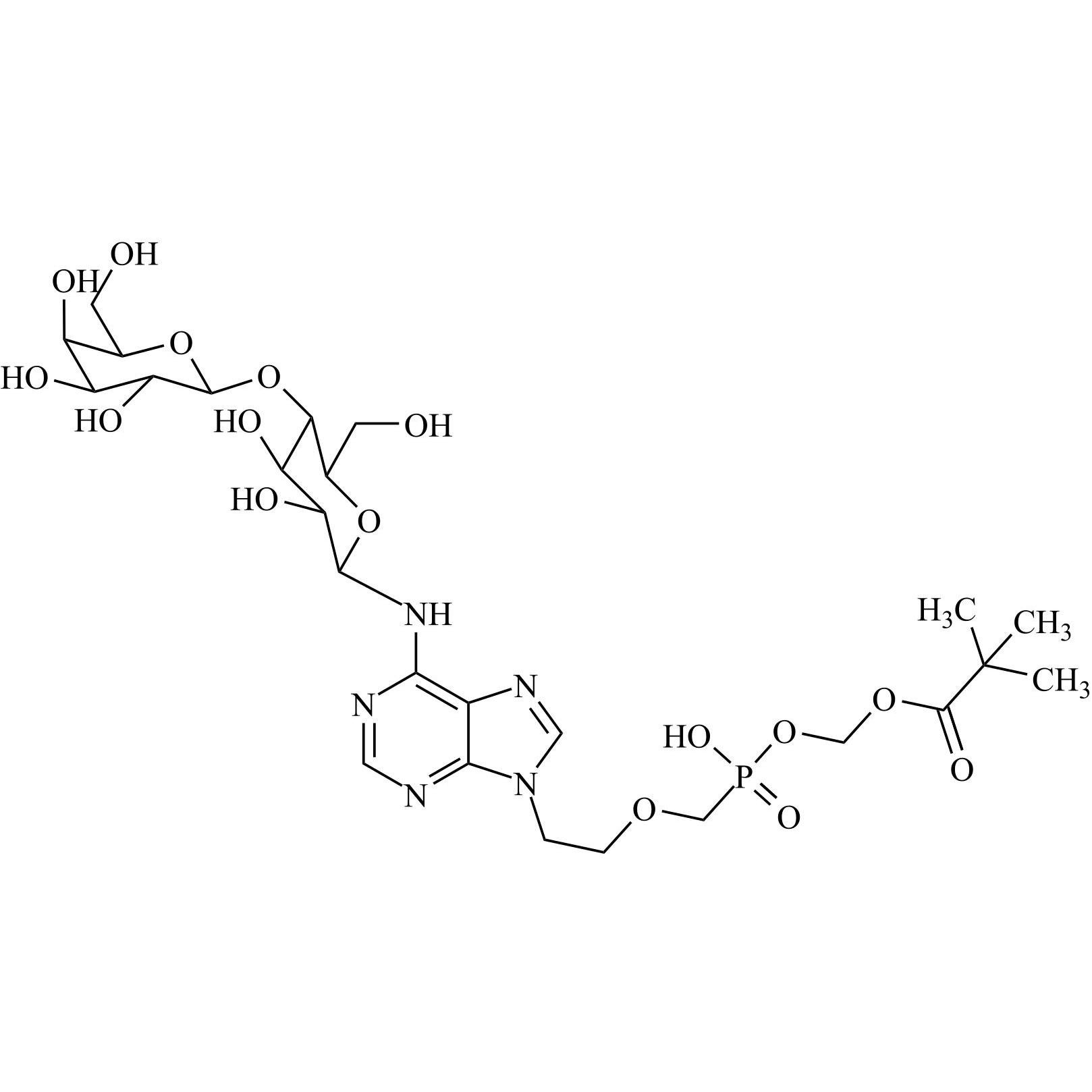 Show details for Adefovir Dipivoxil Impurity A Lactose adduct Picture of Adefovir Dipivoxil Impurity A Lactose adduct