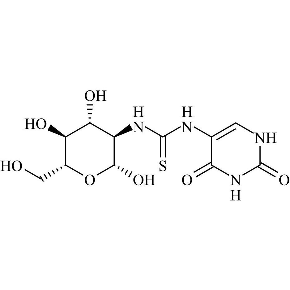 Picture of 2-Deoxy-2-[[[(1,2,3,4-tetrahydro-2,4-dioxo-5-pyrimidinyl)amino]thioxomethyl]amino]-ÃŸ-D-glucopyranose