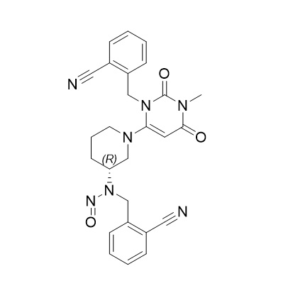Picture of N-Nitroso Alogliptin Dibenzylniutrile Impurity