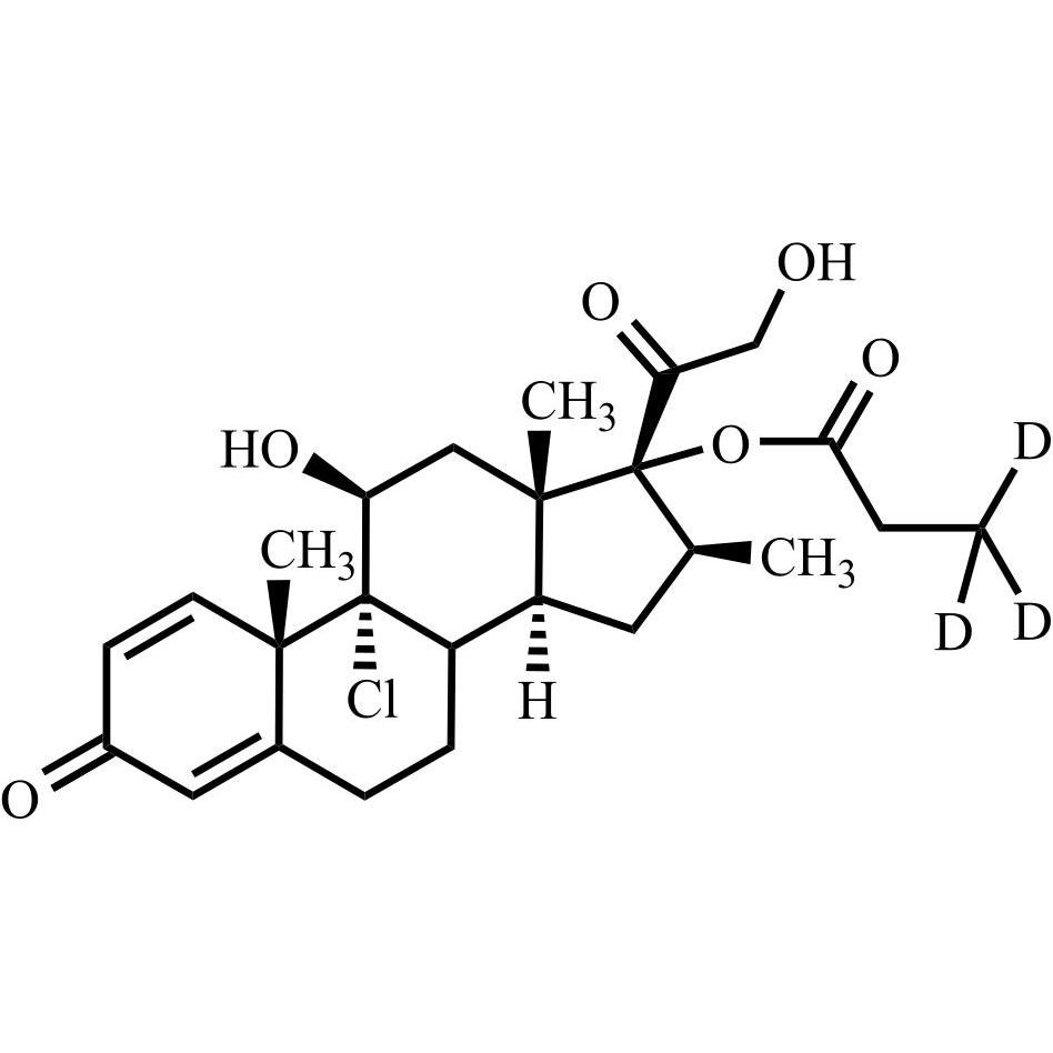 Picture of Beclometasone (Beclomethasone) Dipropionate EP Impurity H-d3 (Beclomethasone Dipropionate USP Related Compound H-d3, Beclomethasone-17-Monopropionate-d3)