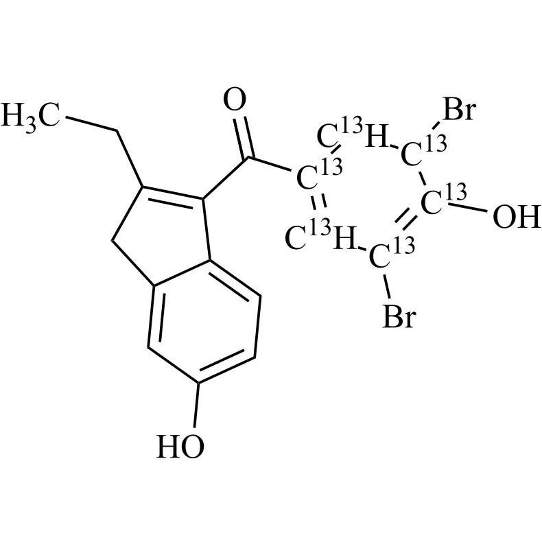 Show details for Benzbromarone Impurity 7-13C6 (6-Hydroxy-Benzbromarone-13C6) Picture of Benzbromarone Impurity 7-13C6 (6-Hydroxy-Benzbromarone-13C6)
