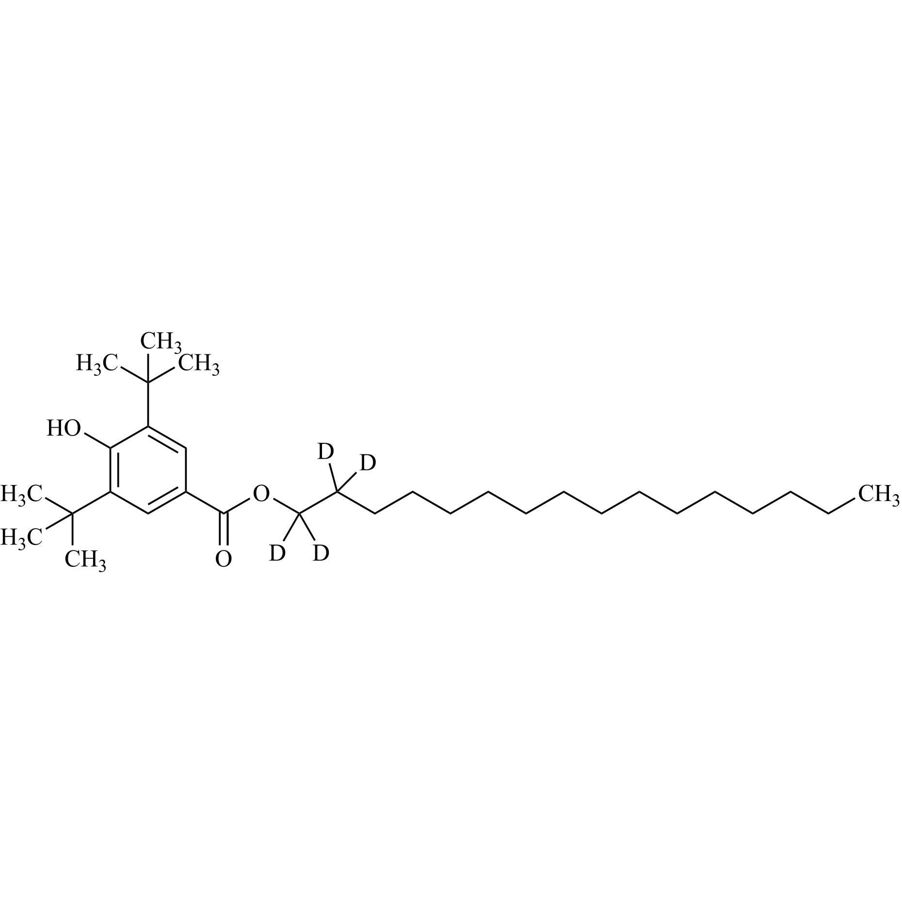 Picture of Hexadecyl 3,5-Di-tert-butyl-4-Hydroxybenzoate-d4
