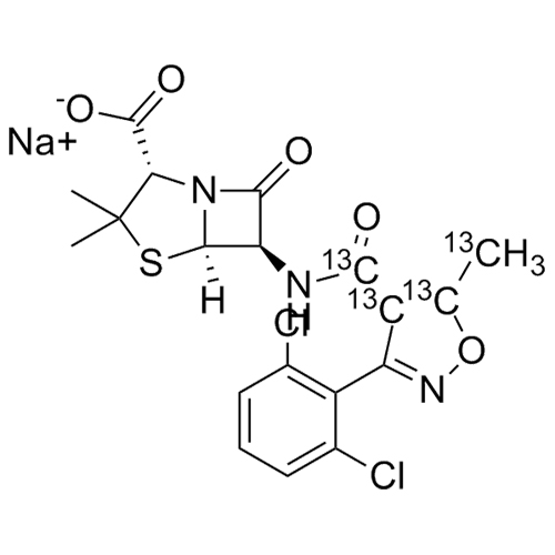 Picture of Dicloxacillin-13C4 Sodium Salt