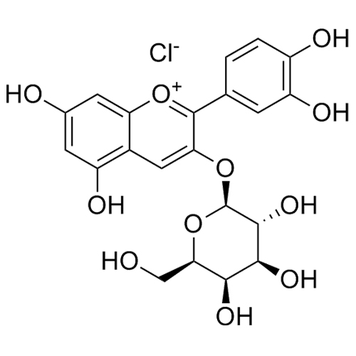 Show details for Cyanidin-3-O-Galactopyranoside Chloride (Idaein Chloride) Picture of Cyanidin-3-O-Galactopyranoside Chloride (Idaein Chloride)