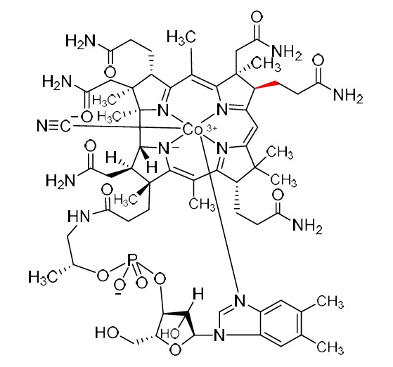 Show details for Cyanocobalamin EP Impurity E (Cyano-8-epicobalamin) Picture of Cyanocobalamin EP Impurity E (Cyano-8-epicobalamin)