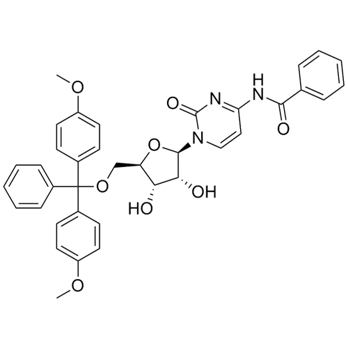 Show details for N-Benzoyl-5’-(di-p-methoxytrityl)cytidine Picture of N-Benzoyl-5’-(di-p-methoxytrityl)cytidine