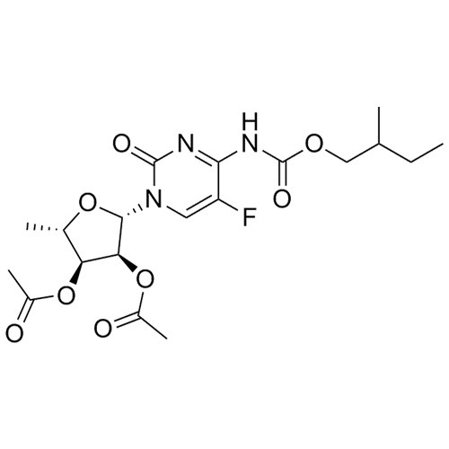 Picture of 2',3'-Di-O-acetyl-5'-deoxy-5-fluoro-N-[(2-methylbutoxy)carbonyl]cytidine