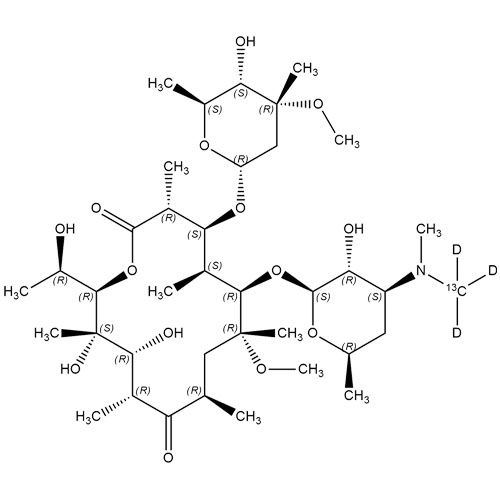 Picture of (14R) 14-Hydroxy Clarithromycin-13C-d3