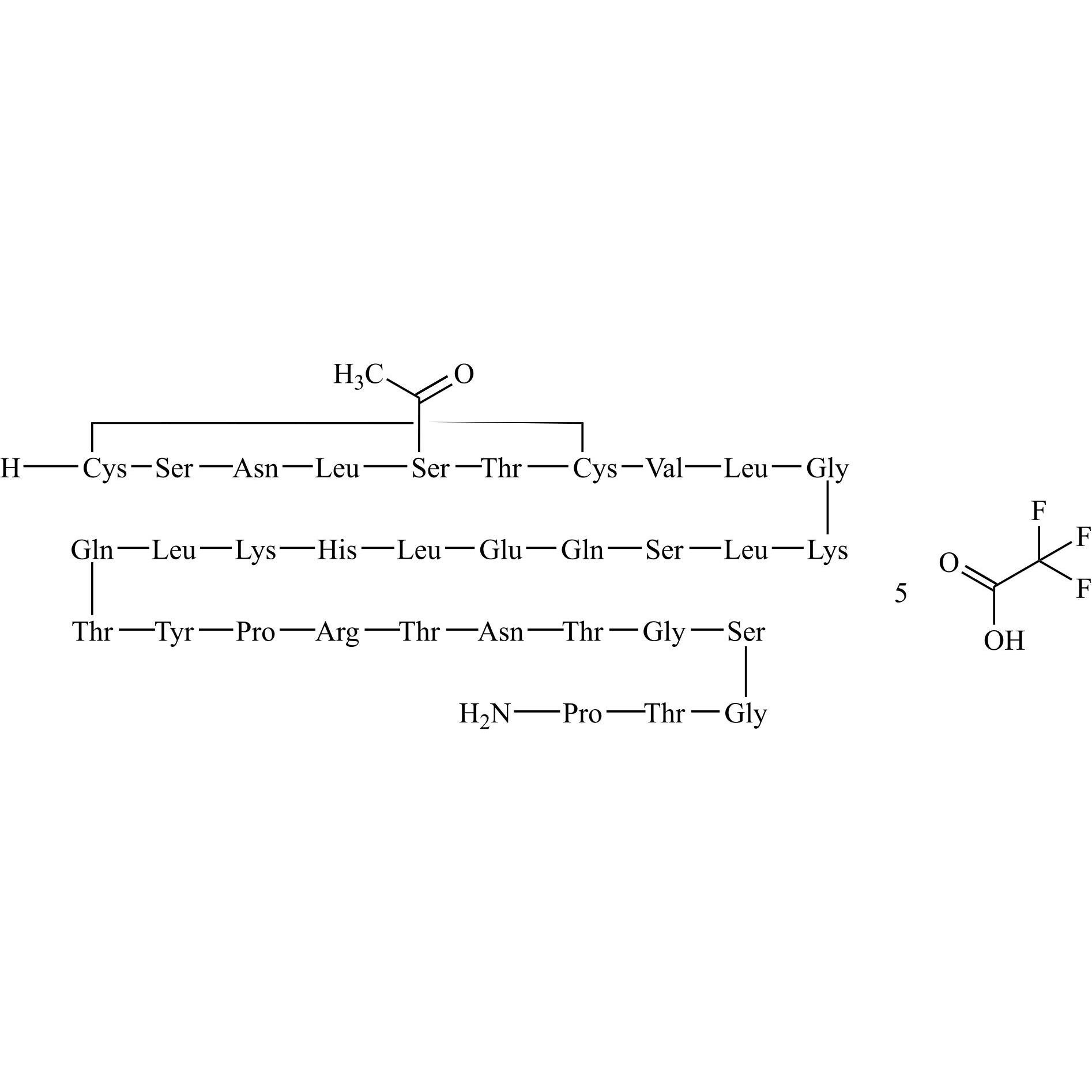 Picture of Calcitonin (Salmon) EP Impurity DÂ PentatrifluoroacetateÂ (5-Ser-O-Acetyl Calcitonin (Salmon) Pentatrifluoroacetate)