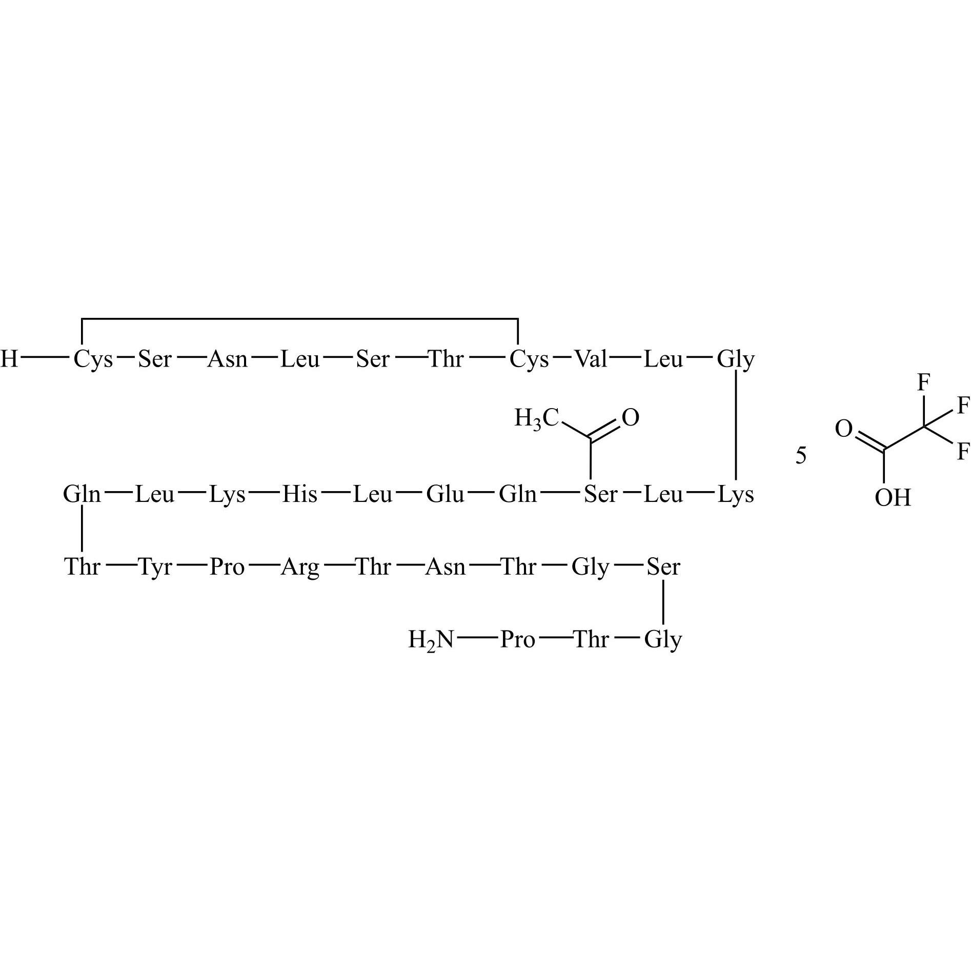 Picture of Calcitonin (Salmon) EP Impurity DÂ Pentatrifluoroacetate (13-Ser-O-Acetyl Calcitonin (Salmon) Pentatrifluoroacetate)