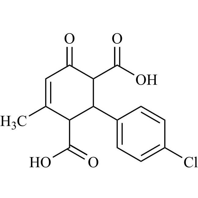 Picture of 2-(4-Chlorophenyl)-4-methyl-6-oxocyclohex-4-ene-1,3-dicarboxylic Acid