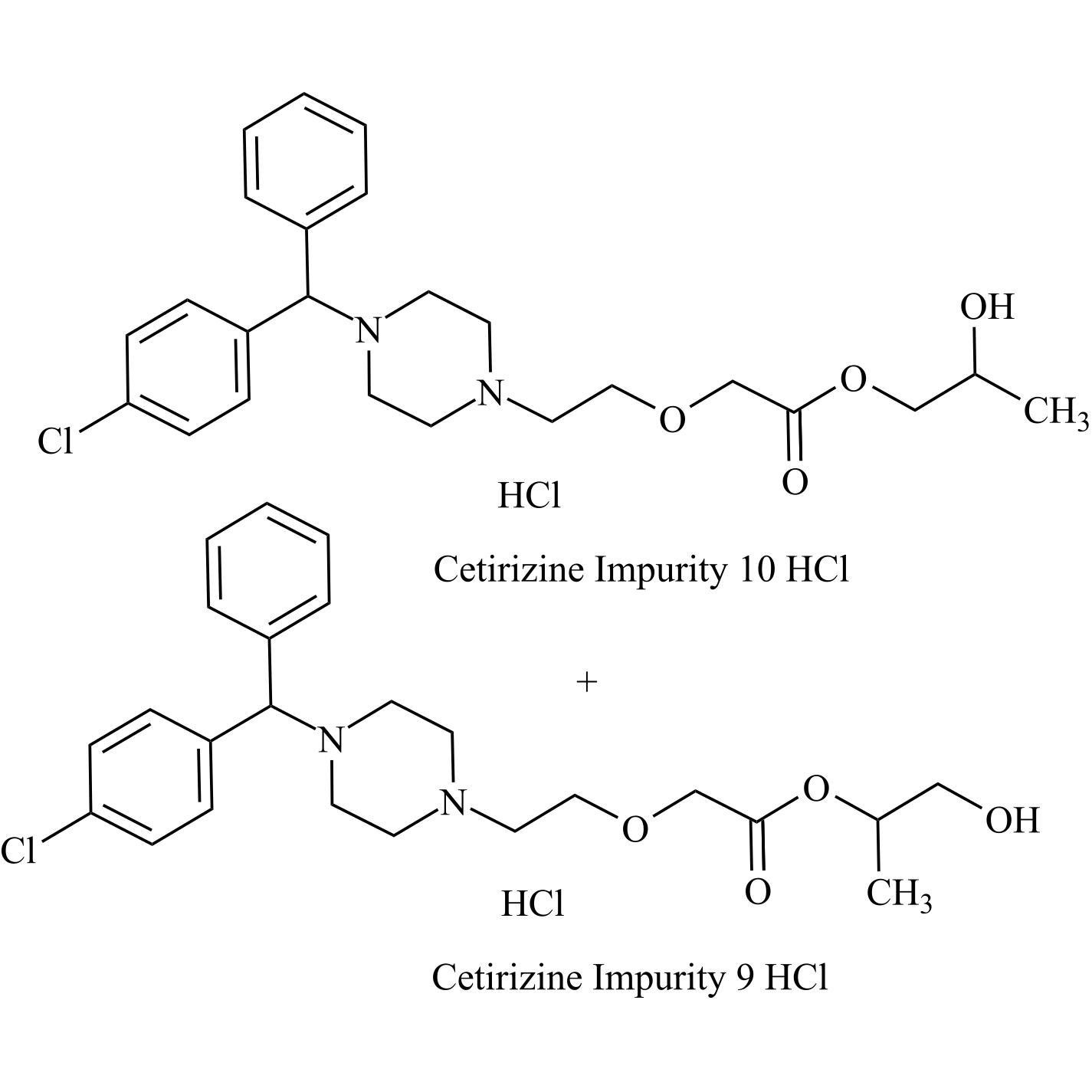 Picture of Cetirizine Impurity 17 HCl (Mixture of Cetirizine Impurity 9 HCl and Cetirizine Impurity 10 HCl)
