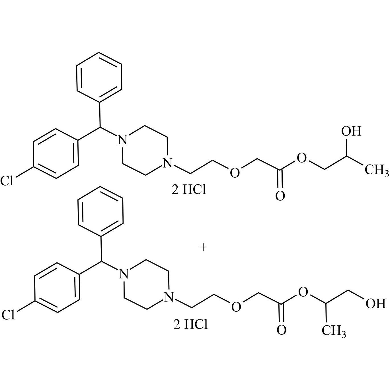 Picture of Cetirizine Impurity 17 DiHCl (Mixture of Cetirizine Impurity 9 DiHCl and Cetirizine Impurity 10 DiHCl)