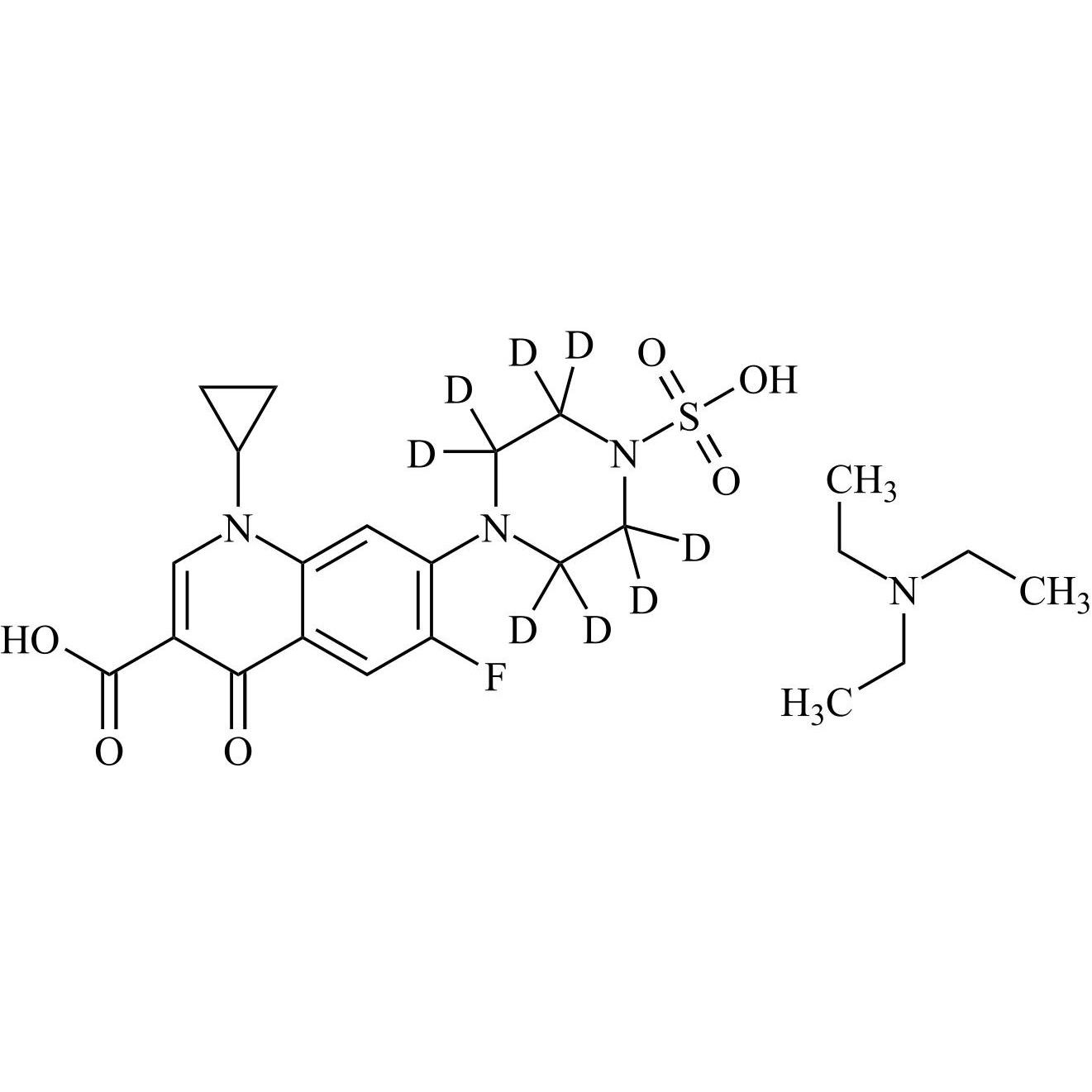 Show details for Sulfociprofloxacin-d8 Triethylamine Salt Picture of Sulfociprofloxacin-d8 Triethylamine Salt