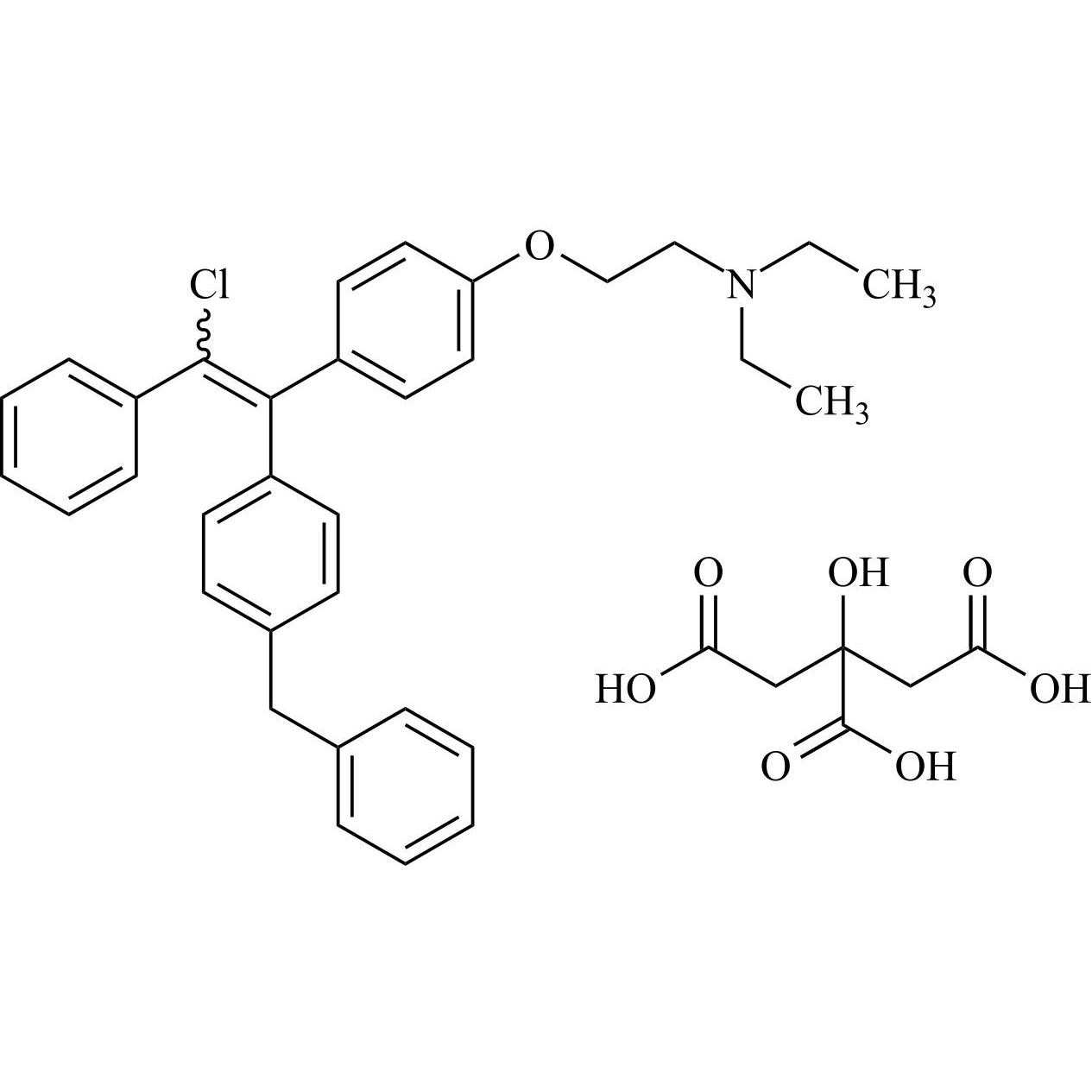 Picture of Clomiphene Impurity 8 Citrate (Mixture of Z and E Isomers)