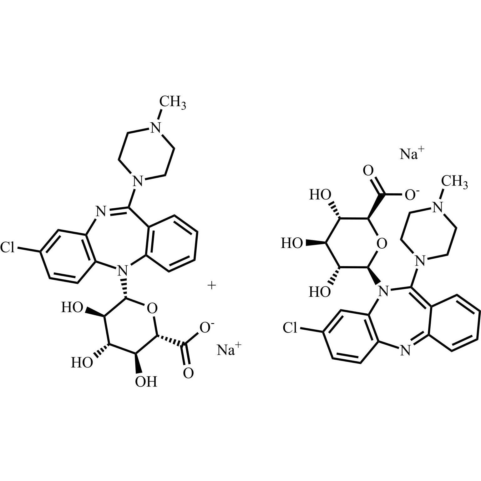 Picture of Clozapine N-Glucuronide Sodium Salt (Mixture of 5-N and 10-N)