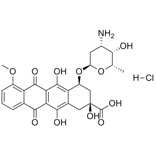 Picture of 8-Desacetyl-8-Carboxy Daunorubicin Hydrochloride