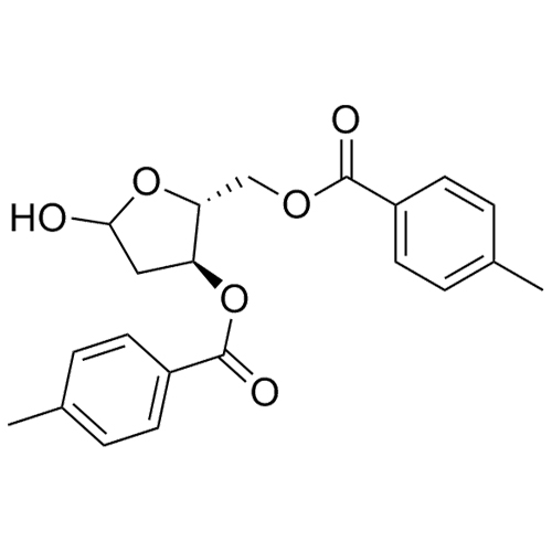Show details for rac-2-Deoxy-D-erythro-pentofuranose 3,5-Di-p-toluate (Decitabine Impurity) Picture of rac-2-Deoxy-D-erythro-pentofuranose 3,5-Di-p-toluate (Decitabine Impurity)
