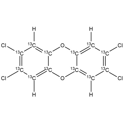Show details for 2,3,7,8-Tetrachlorodibenzo-p-dioxin-13C12 Picture of 2,3,7,8-Tetrachlorodibenzo-p-dioxin-13C12