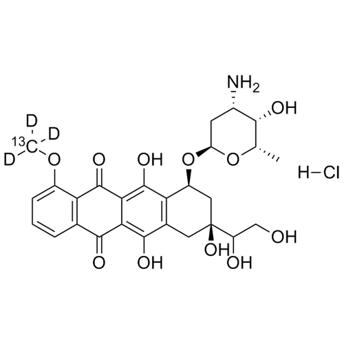 Show details for Doxorubicinol-13C-d3 HCl (Mixture of Diasteromers) Picture of Doxorubicinol-13C-d3 HCl (Mixture of Diasteromers)