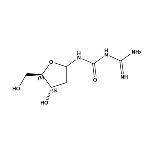 Show details for D-2'-Deoxyribopyranosyl-3-guanylurea (?/?-Mixture) Picture of D-2'-Deoxyribopyranosyl-3-guanylurea (?/?-Mixture)