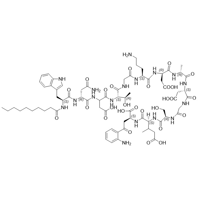 Picture of Daptomycin Impurity 28 (linear Daptomycin impurity, Acetate Salt)