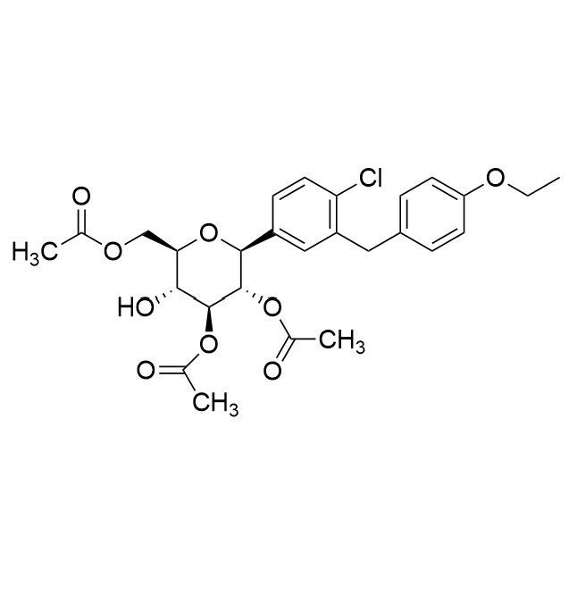 Show details for Dapagliflozin 5S,6S Triacetate Impurity Picture of Dapagliflozin 5S,6S Triacetate Impurity
