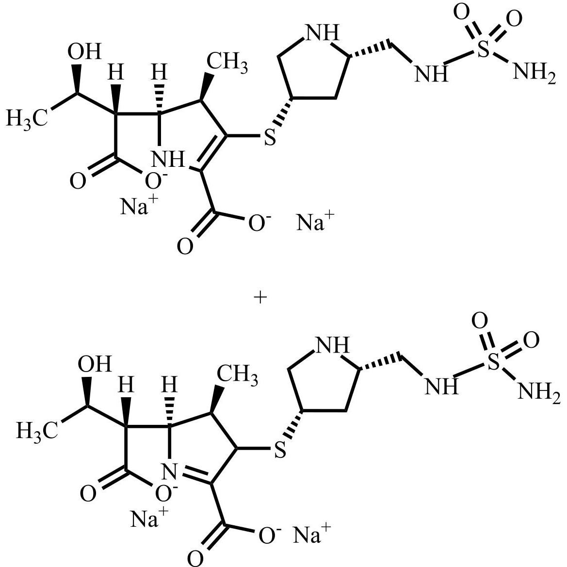Picture of Doripenem impurity (4,7-seco-doripenem disodium salt, mixture of double bond isomers)
