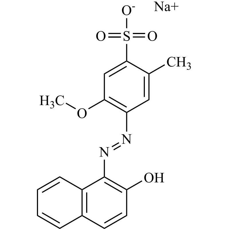 Picture of 4-((2-hydroxynaphthalenyl)diazenyl)-5-methoxy-2-methylbenzenesulfonate Sodium