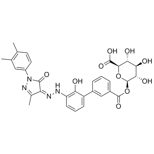 Show details for Eltrombopag Acyl Glucuronide Picture of Eltrombopag Acyl Glucuronide