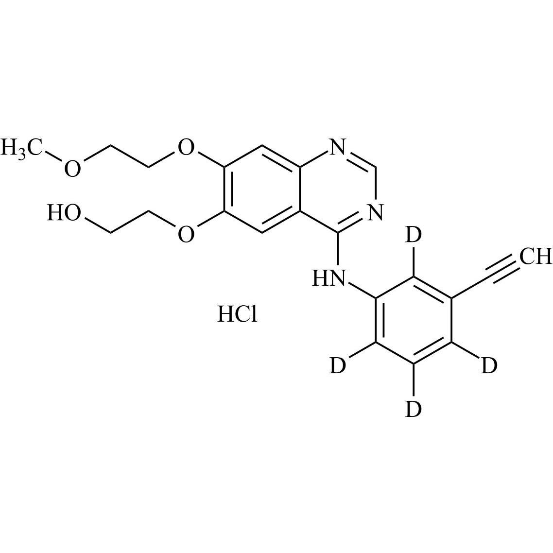 Picture of Erlotinib O-Desmethyl Metabolite Isomer (M-14)-d4 HCl (Phenyl-ring-d4)