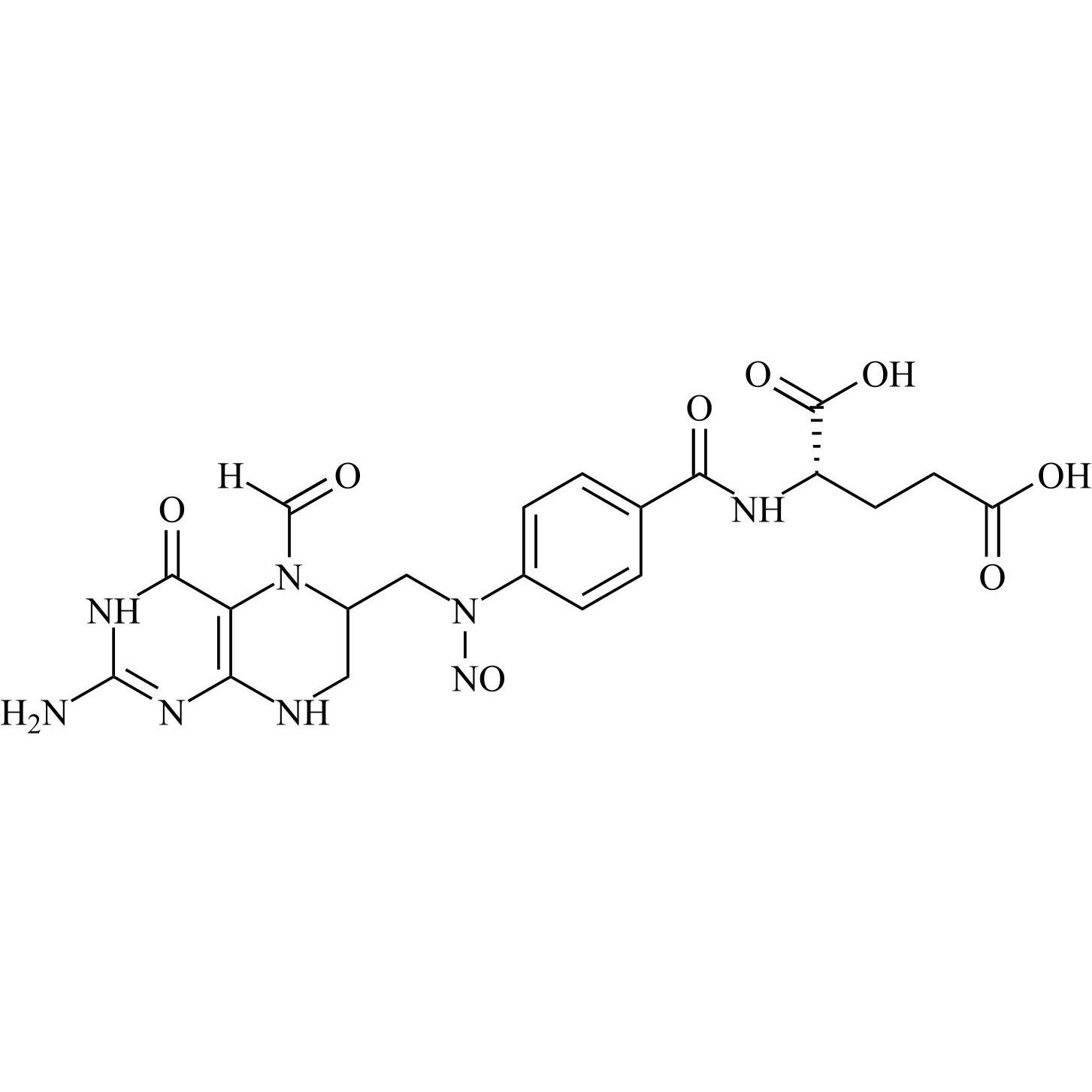 Show details for N1-Nitroso Folinic Acid (N1-Nitroso Folic Acid USP Related Compound A, N1-Nitroso Leucovorin) Picture of N1-Nitroso Folinic Acid (N1-Nitroso Folic Acid USP Related Compound A, N1-Nitroso Leucovorin)