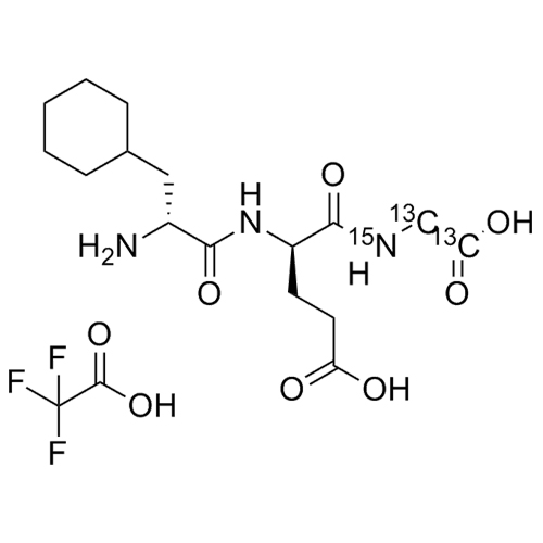 Show details for D-Cyclohexylalanine-D-glutamate-glycine-13C2-15N TFA Salt Picture of D-Cyclohexylalanine-D-glutamate-glycine-13C2-15N TFA Salt