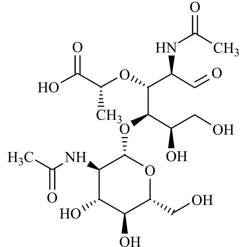 Picture of N-Acetyl-4-O-[2-(acetylamino)-2-deoxy-ÃŸ-D-glucopyranosyl]muramic Acid