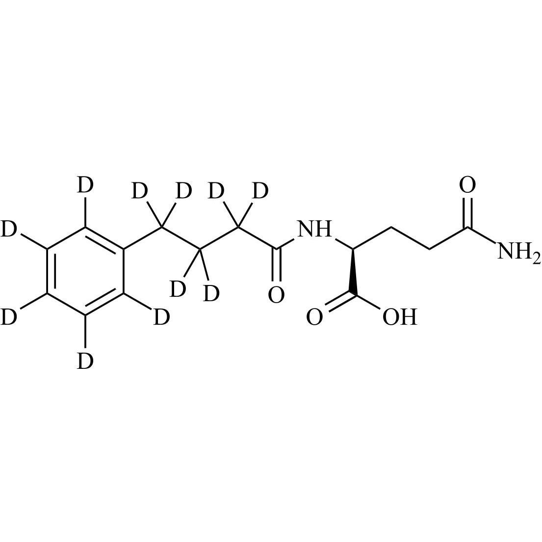 Show details for N2-(1-Oxo-4-Phenylbutyl)-L-Glutamine-d11 Picture of N2-(1-Oxo-4-Phenylbutyl)-L-Glutamine-d11
