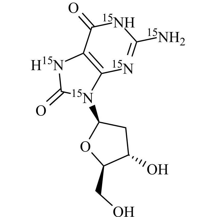 Show details for 8-hydroxy-2'-Deoxyguanosine-15N5 Picture of 8-hydroxy-2'-Deoxyguanosine-15N5