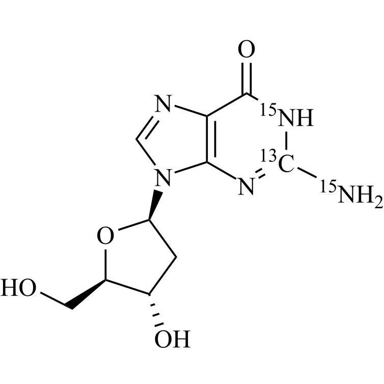 Show details for 2-Deoxyguanosine-13C-15N2 Picture of 2-Deoxyguanosine-13C-15N2