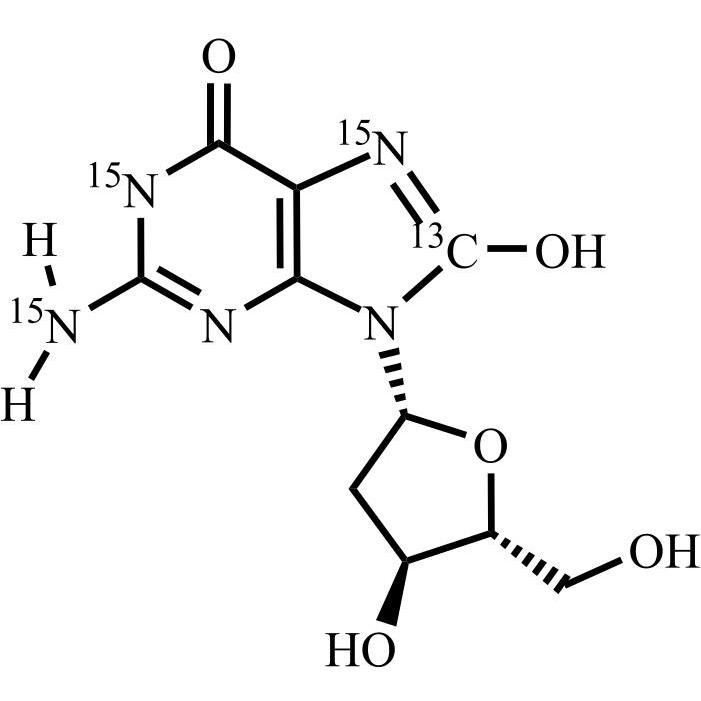 Show details for 8-Hydroxy-2'-Deoxy-Guanosine-13C-15N3 Picture of 8-Hydroxy-2'-Deoxy-Guanosine-13C-15N3