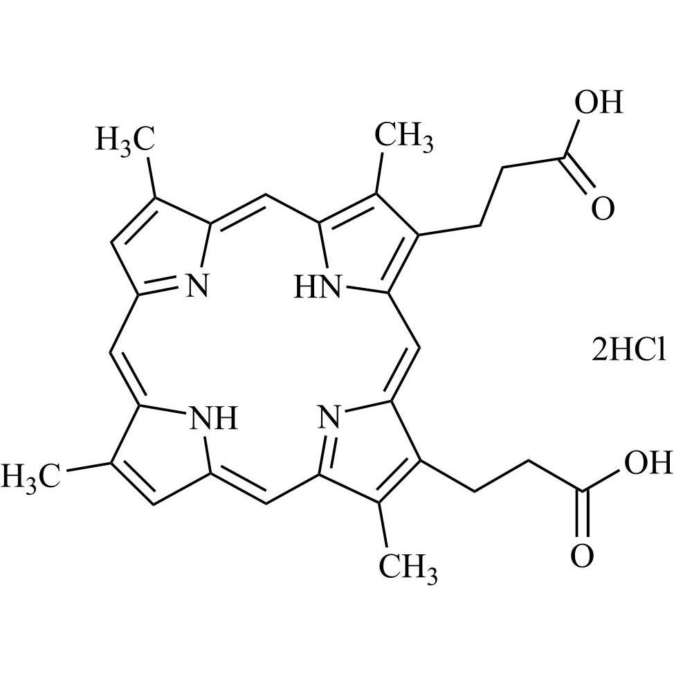 Show details for Deuteroporphyrin IX Dihydrochloride Picture of Deuteroporphyrin IX Dihydrochloride