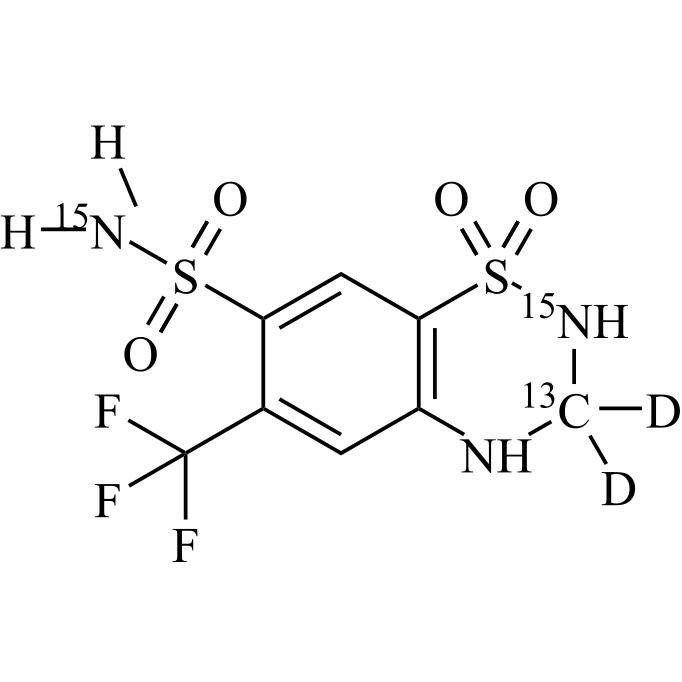 Show details for Hydroflumethiazide-15N2-13C-d2 Picture of Hydroflumethiazide-15N2-13C-d2