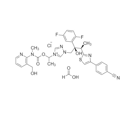 Picture of Isavuconazole Impurity 20 Chloride Formate Salt(Mixture of Diastereomers)