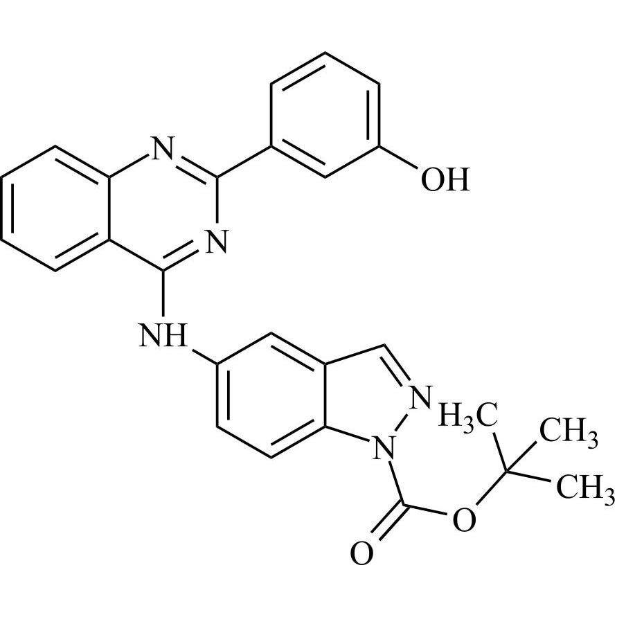 Picture of tert-Butyl 5-((2-(3-Hydroxyphenyl)quinazolin-4-yl)amino)-1H-Indazole-1-Carboxylate