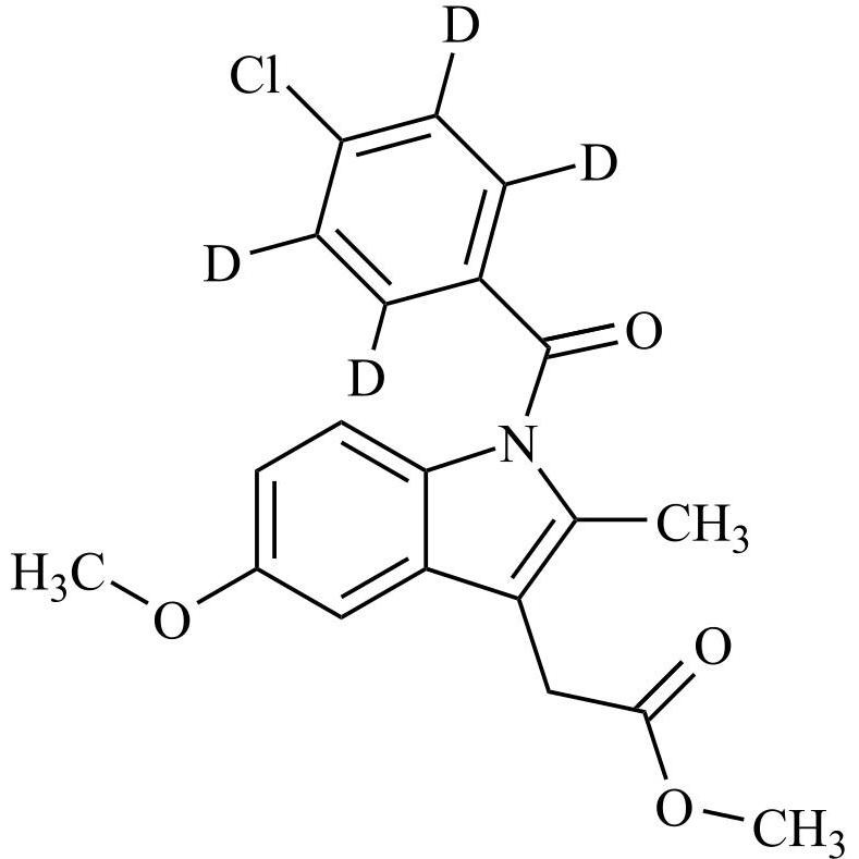 Picture of Indomethacin (Indometacin) EP Impurity H-d4 (Indomethacin Methyl Ester-d4)